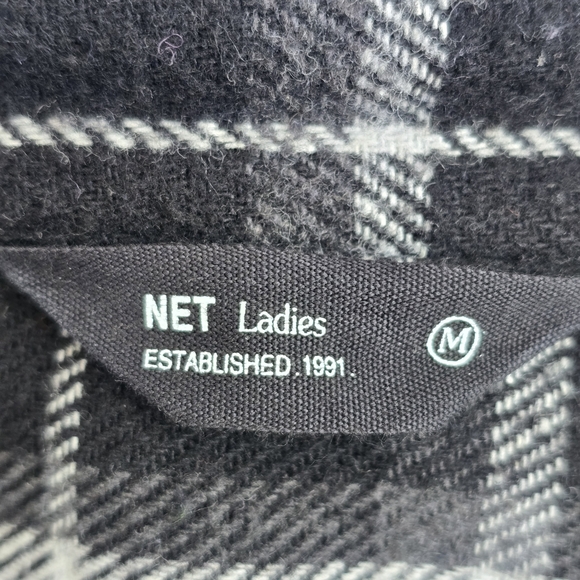 Black and White Plaid Women's Jacket Coat - Picture 8 of 10